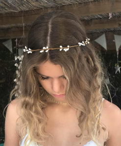 Le headband ROBINE blanc de la collection Epouse-Moi est un modèle nature