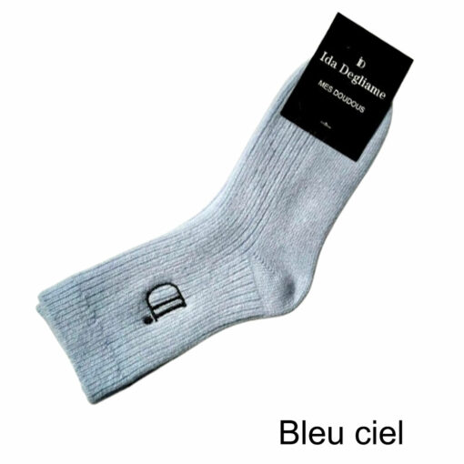 les chaussettes mes doudous IDA DEGLIAME se décline en bleu ciel