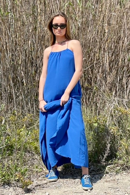 La robe CALI IDA DEGLIAME se décline en bleu royal pour l'été