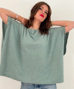 le poncho 4 saisons IDA DEGLIAME existe en eucalyptus