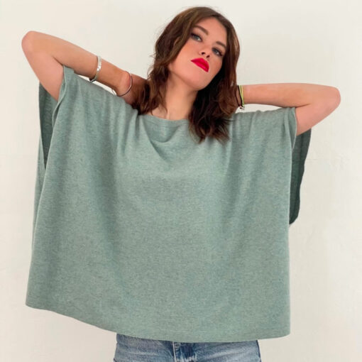 le poncho 4 saisons IDA DEGLIAME existe en eucalyptus