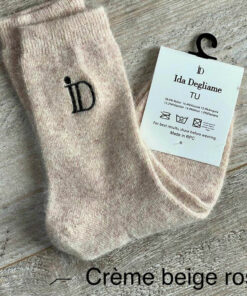 Les chaussettes mes chouchous IDA DEGLIAME existent en crème beige rosé