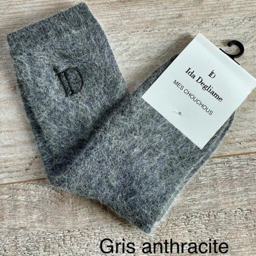 Les chaussettes mes chouchous IDA DEGLIAME existent en gris anthracite
