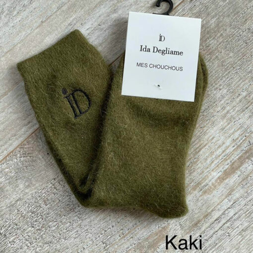 Les chaussettes mes chouchous IDA DEGLIAME existent en kaki