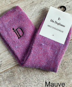 Les chaussettes mes chouchous IDA DEGLIAME mauve sont en angora