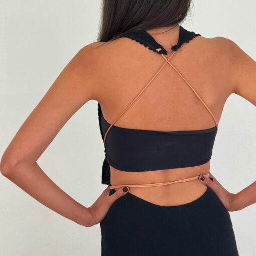 La robe paréo TULUM de la collection sauvage IDA DEGLIAME couleur noir est un incontournable pour votre été