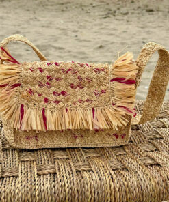 Le sac à main LAETI IDA DEGLIAME 100% raphia se décline en Naturel et fuchsia