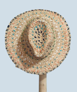 Le chapeau BARDOT IDA DEGLIAME 100% raphia se décline en multicolore avec bord noir