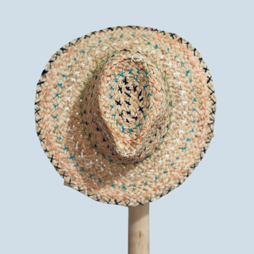 Le chapeau BARDOT IDA DEGLIAME 100% raphia se décline en multicolore avec bord noir