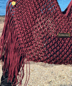le karma bag ida degliame coloris bordeaux est un sac éthique et artisanal