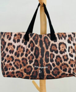 Cabas XL l'Indomptable Léopard IDA DEGLIAME en coton recyclé – sac femme grand format