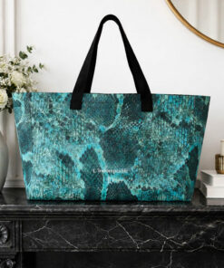 Cabas XL l’Indomptable Python IDA DEGLIAME en coton recyclé. Grand sac pratique et souple, parfait pour week-end, plage ou courses, alliant style et élégance.